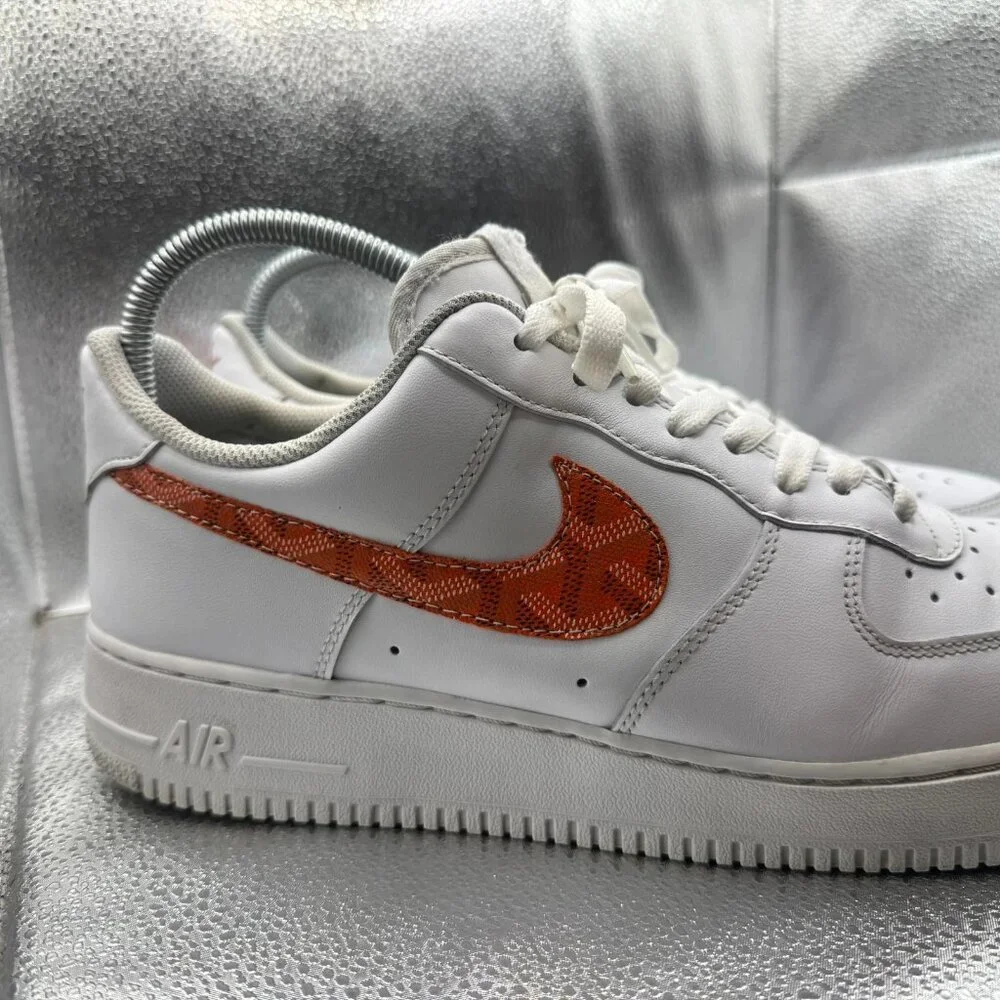 Size 12 Nike Air Force 1 Low '07 White Mens Lace-Up Athletic Sneakers 316122-111